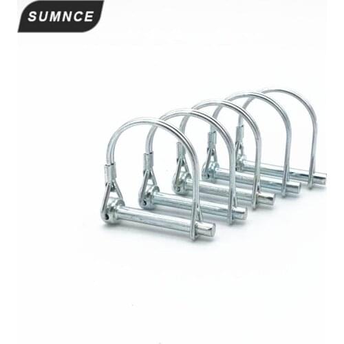 5PCS Spring Carbon Steel PTO Pin Round Arch Wire Shaft Locking Lock Pin Safety Coupler Pin Retainer Farm Trailers Wagons