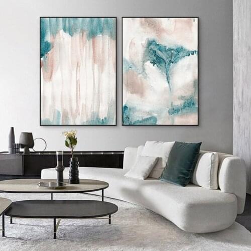 Abstract Poster Blue Wall Art Print Modern Style Canvas Ink Painting Nordic Decorative Picture Hallway Entrance Home Decoration
