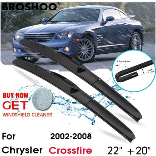 Car Wiper Blade Front Window Windscreen Windshield Wiper Blades J hook Auto Accessories For Chrysler Crossfire 22"+20" 2002-2008