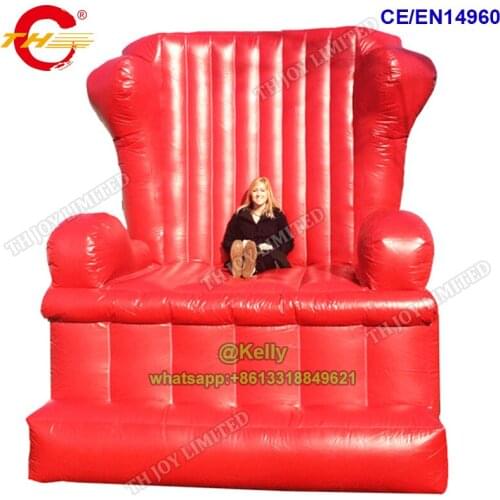 Free door shipping commercial inflatable king throne for sale, custom made kids carnival party rental inflatable chairs