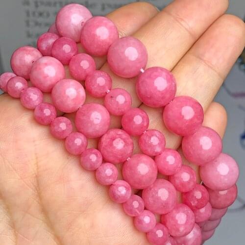 Natural Stone Rhodochrosite Beads Smooth Loose Spacer Beads For Jewelry Making DIY Bracelet Accessories 6 8 10 12mm Wholesale