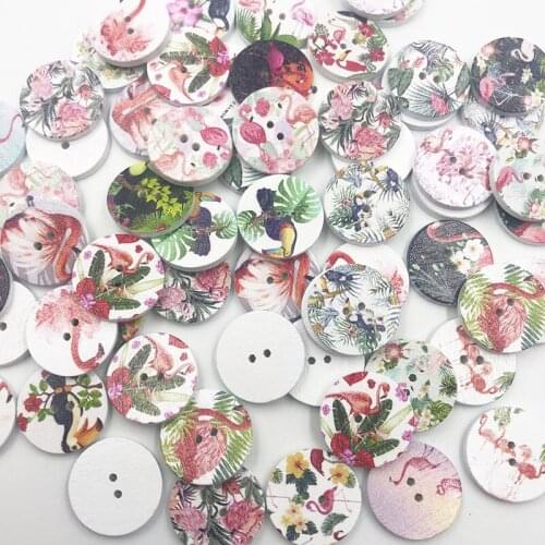 New 10/50/100pcs Flowers Wood Buttons 20mm Sewing Craft Mix Lots Wholesales WB718