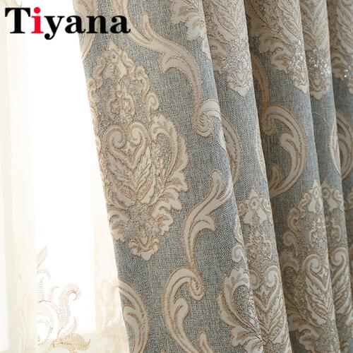 European Luxurious Sheer Curtain High Quality Fashion Thick Shade Curtains For Living room Bedroom Kitchen Window Drapes P245Y