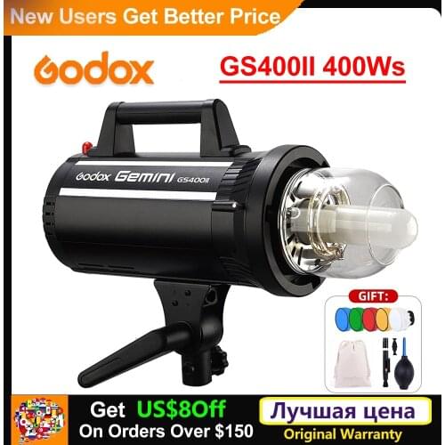 Godox GS400II GS400 II 400Ws GN65 Professional Studio Strobe Flash Light Godox 2.4G Wireless X System Photography Lighting