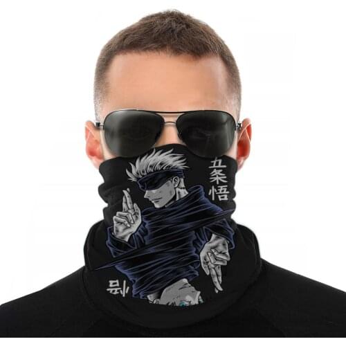 Gojo Satoru Jujutsu Scarves Half Face Mask Neck Warmer manga anime inumaki gojo Neck Bandana Dustproof Headband Biking Hiking
