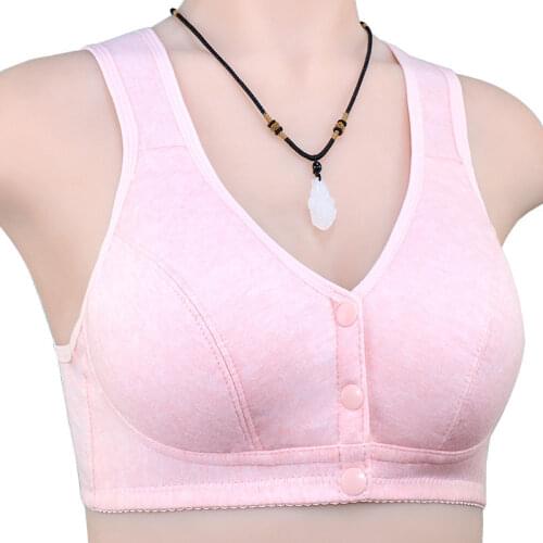 Comfortable Front-Close Bra Soft Cotton Gym Sport Bra Bralette Size 38-46 B C D Cup Big Size Bra Large Size Women Everyday Wear