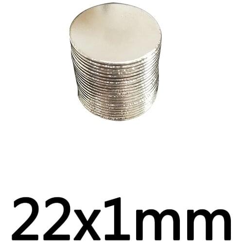 5/10/20/50/100Pcs 22x1 mm Strong Cylinder Rare Earth Magnet 22mmX1mm Fridge Round Neodymium Magnets 22x1mm N35 Magnetic 22*1 mm