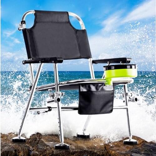 Multifunctional fishing chair outdoor leisure stainless steel fishing stool bearing 300kg wih Fishing bait & Fixture & bag