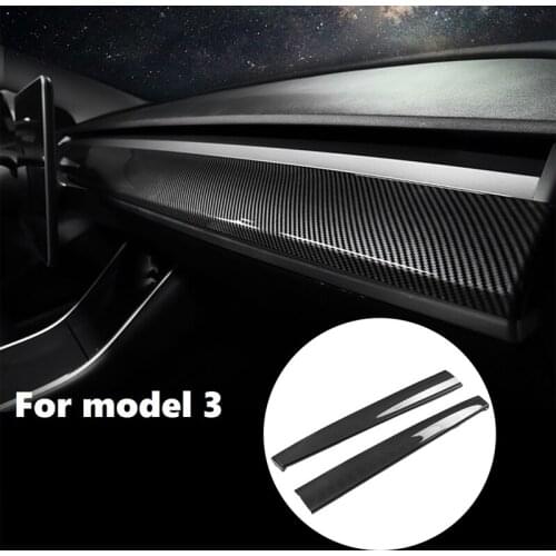 Model3 Car Center Console Trim for Tesla Model 3 2019-2021 Carbon Fiber Dashboard Panel Protective Patch Accessories