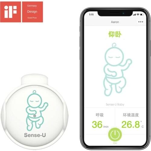 Baby monitor with camera kids respiratory body temperature pedal alarm lying sleep monitoring premature infants white