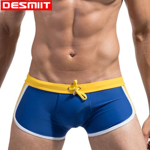 Mens Swimming Trunks Sexy Gay Swimwear Desmiit Swim wear Men Swiming Shorts Beach Surf Swimsuit Bathing Suit Boxer Briefs Sunga