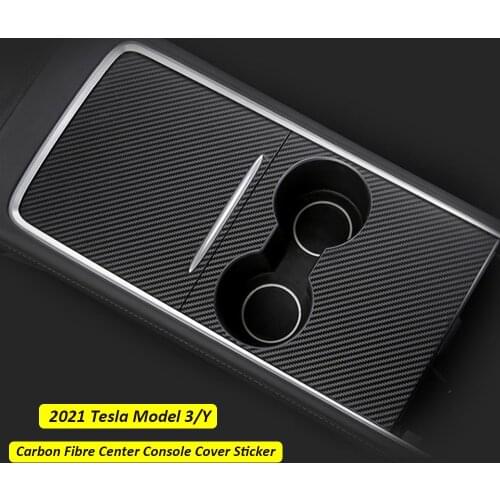 New 2021 Tesla Model 3/Y Center Console Wrap Center Console Plastic Carbon Fibre ABS Cover Car Stickers for Tesla Model 3 Y