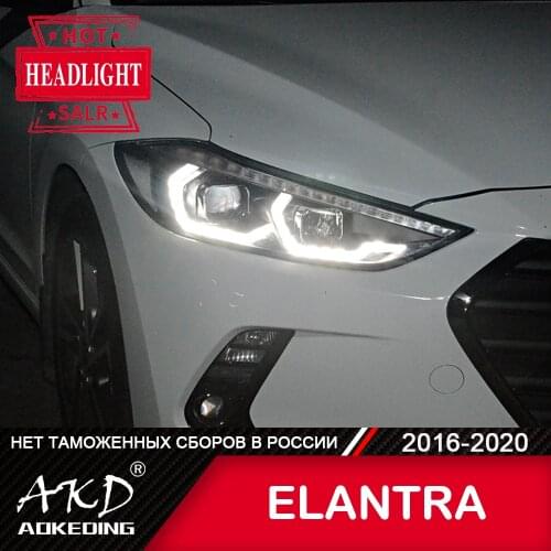 Head Lamp For Car Hyundai Elantra New 2016-2020 Headlights Fog Lights Day Running Light DRL H7 LED Bi Xenon Bulb Car Accessory