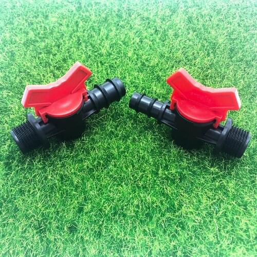 1/2" Male Thread Irrigation Hose Ball Valve PE Hose Waterstop On Off Switch for 16mm 20mm Garden Water Pipe Fittings