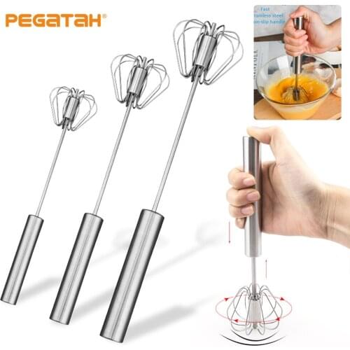 Semi-automatic Egg Beater Stainless Steel Manual Push Type Egg Beater Cream Stirrer Kitchen Accessories