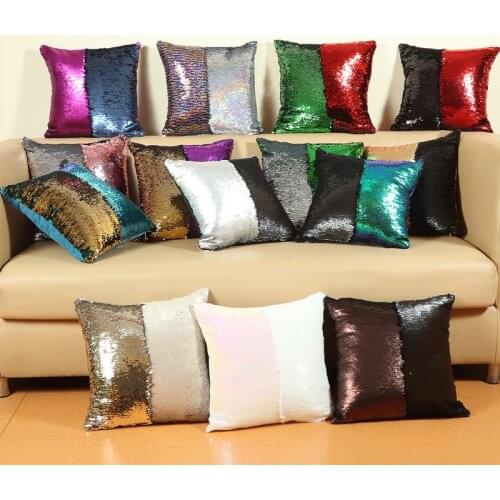 Size 40*40cm DIY Mermaid Sequin Cushion Magical Pillowcase Color Changing Reversible Pillow Case