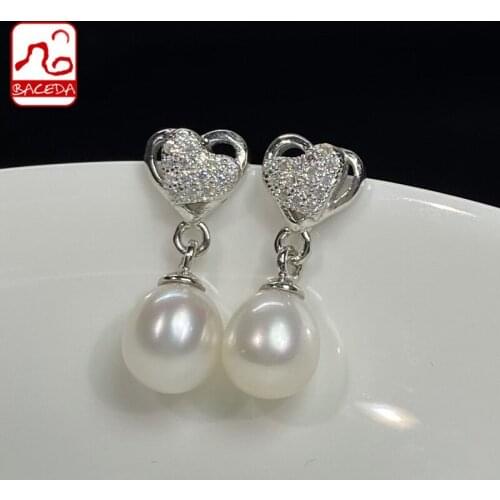 Baceda June Birthstone calm the nerves relieve stress Korean Fashion Style Pearl Ear Studs Full and Smooth Earrings