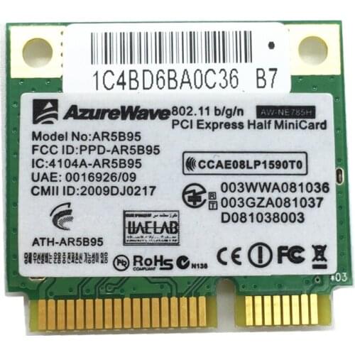 Brand New Wireless wifi Half Mini PCI-E Card AR5B95 AR9285 BGN PCI-E 802.11b/g/n WIFI Network Express Card