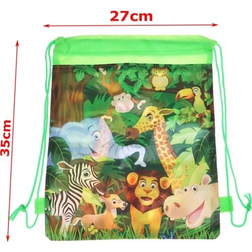 Animal Theme Birtay Party Non-woven Fabrics Drawstring Gifts Bags Baby Shower Decoration Backpack