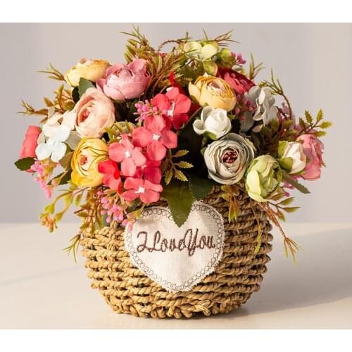 Fake Bouquet For Living Room Furnishings Furnishings Ornaments Silk Floral Dining Table Tea Table Dried Flower Small Pot Plant