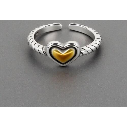 Vintage Silver Color Love Heart Open Rings Design Finger Rings for Women Men Vintage Boho Knuckle Party Rings Wholesale