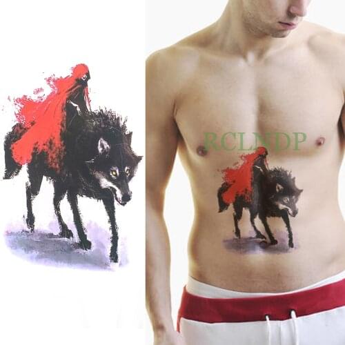 Waterproof Temporary Tattoo Wolf Wolves animal tatto flash tatoo fake tattoos large size body art for girl women man kid