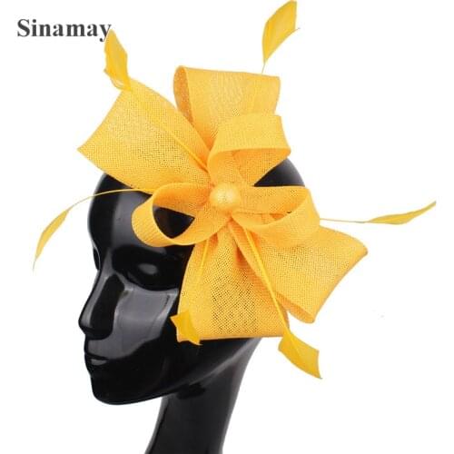 WHITE FASCINATOR Hair Accessories Cute Bow Feather Headpieces Wedding Party Hairband DIY Decorative Craft Millinery Headband