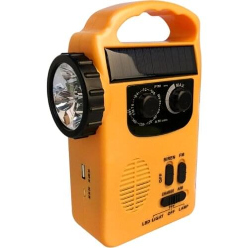 YU-NIYUT Outdoor Emergency Hand Crank Solar Dynamo AM/FM Radios Power Bank with LED Lamp Practical, Durable and High Quality
