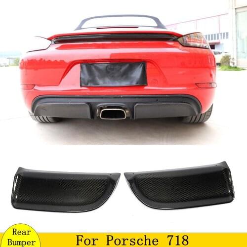 Carbon Fiber Rear Lip Diffuser Spoiler Splitters fit for Porsche 718 Cayman Boxster 2016 2017 2018 2019 Car Bumper Guard