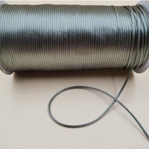 2mm R484 Metal Grey Chinese Knot Line Silk Satin Nylon Cord for DIY String Necklace Bracelets 20 Meters Lot