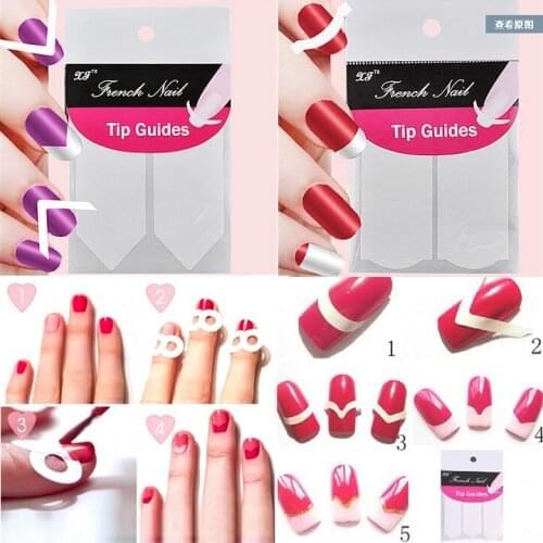 200Sheets/lot Nail Art White French Manicure Guide 3 Styles CYV Tips Manicure Stickers Stencil,18designs nail guide sticker