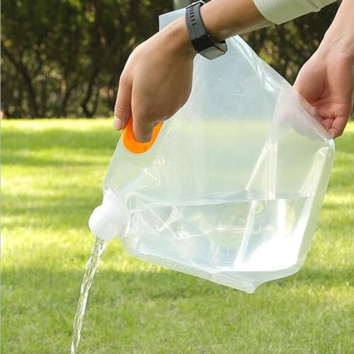 5L/10L Water Bag Foldable Large Capacity PE Environmental Low Temperature Resistance Water Carrier Bag for Travel Water Bags