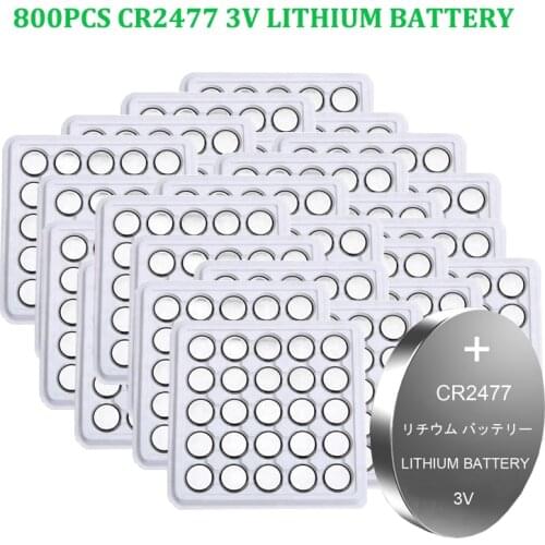 800pcs Brand New CR2477 3V lithium batteries DL2477 ECR2477 LM2477 KCR2477 CR 2477 Button Coin Cell battery Lithium batteria