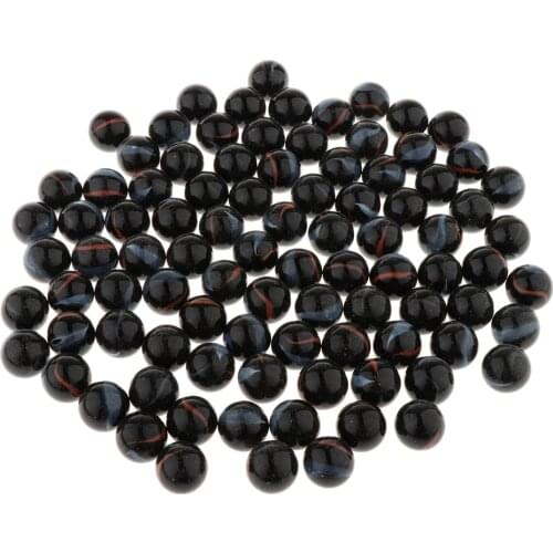 90PCS 16mm Colorful Glass Marbles, Kids Marble Run Game, Marble Solitaire Toy Accs Vase Filler & Fish Tank Home Decor - Black