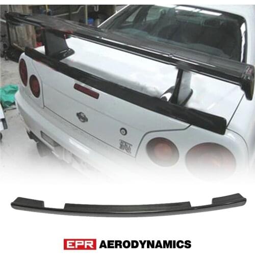 Car-styling For R34 GTR NI Style Rear Lip Spoiler Carbon car accessories trunk lip (Can fit with the GTR High Level Spoiler)