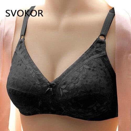 SVOKOR Push Up Bra Sexy Lace Bras For Women Wireless Plus Size Bralette Ultra-thin Flower Bra underwear