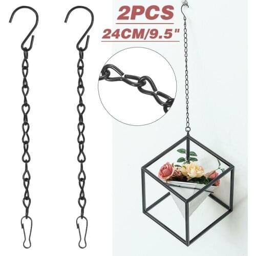 2Pcs Flower Pot Hanging Basket Chain Replacement Flower Pot Basket Chain Plant Hanger Iron Flower Pot Hanging Basket Chain