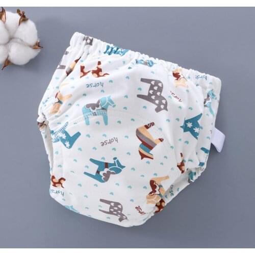 12 Styles Cartoon Print Infant Training Pant Washable Breathable Reusable Diaper Adjustable Diaper Cover for Baby Size S/M/L