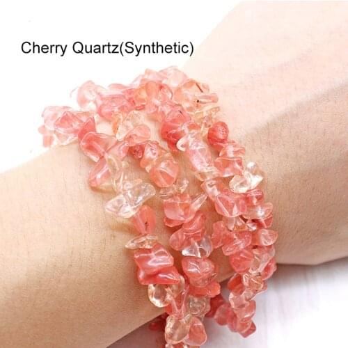 Natural Irregular 5-8mm Watermelon Red Cherry Quartzs Gravel Chips Beads For Making Jewelry Bracelet Necklace DIY Accessories