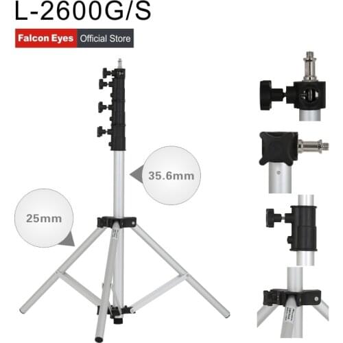 Falcon Eyes Lightweight Light Stand Portable Adjustable Light Stands 4 Sections DSLR Camera Tripod For LED Photo Lamp L-2600G/S
