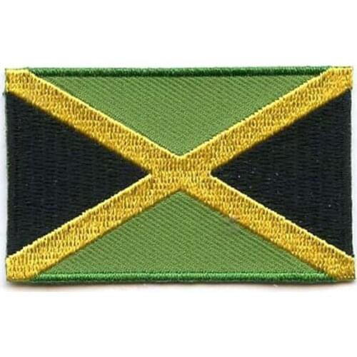 Jamaica Personalised Embroidered Patches Made by Twill with Flat Broder and Iron On Backing free shipping by Post