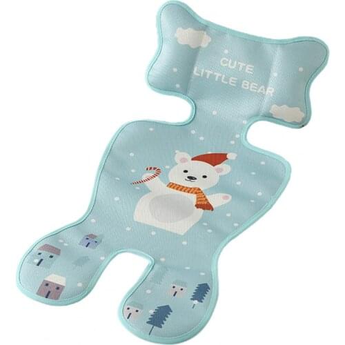 Summer Mat Cartoon Pattern Sweat Absorption Soft Texture Baby Stroller Seat Cushion Pushchair Seat Liner Infant Supplies