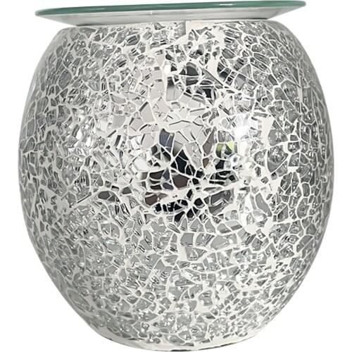 Mosaic Glass Wax Melt Burners Light Rattan Ball Electric Essential Oil Table Lamp for Wax Melts, Oil Burner