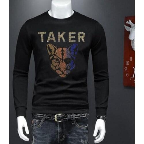 Men Sweatshirt Diamond stone big size 4XL winter warm Men hoody