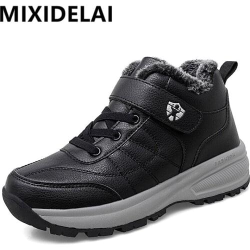 Men Winter Snow Boots Super Warm Men Hiking Boots High Quality Waterproof Leather Mens Boots Outdoor Sneakers Work Shoes 35-46