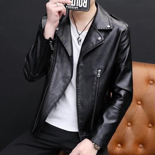 New mens leather jacket mens leather jacket suit handsome youth motorcycle leather baseball uniform jacket motorcycle jacket
