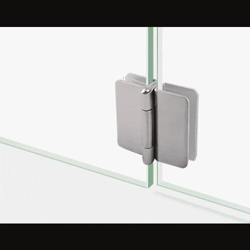 90 Degree Glass Cabinet Door Hinges Bathroom Furniture Hardware Cupboard Glass Clamp Stainless Steel Hinges Easy to Install