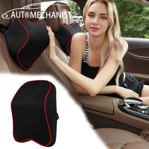1PC Car Neck Headrest Pillow Auto Seat Neck Rest Cushion Head Neck Protector Support Pillows Headrest For Car Memory Cotton