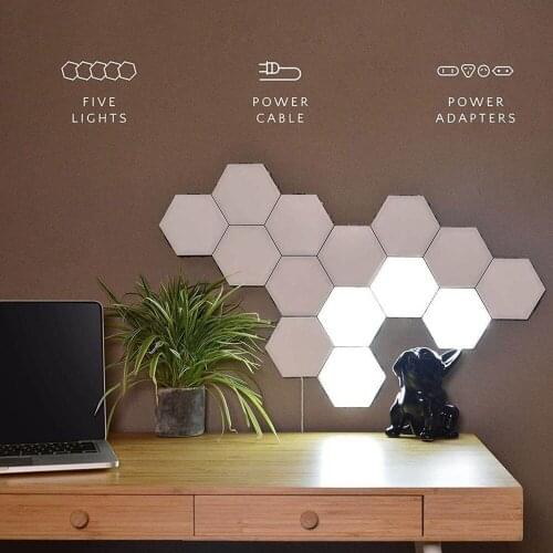 Hexagonal Lamps Modular Touch Sensitive Lighting LED Night Light Magnetic Hexagons Wall Lamp Creative Decoration Wall Lampara