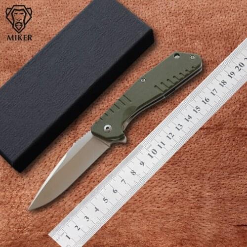 MIKER TIGEND 1807 G10 handle 9CR14 blade folding knife camping outdoor fishing EDC backpack pocket tool kitchen fruit knife